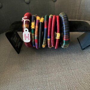 Silk-wrapped bangle bracelets